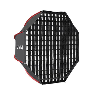 Softbox octogonal à ouverture rapide GVM YR65K2R de 65cm (25.6") avec grille nid d’abeille et diffuseurs