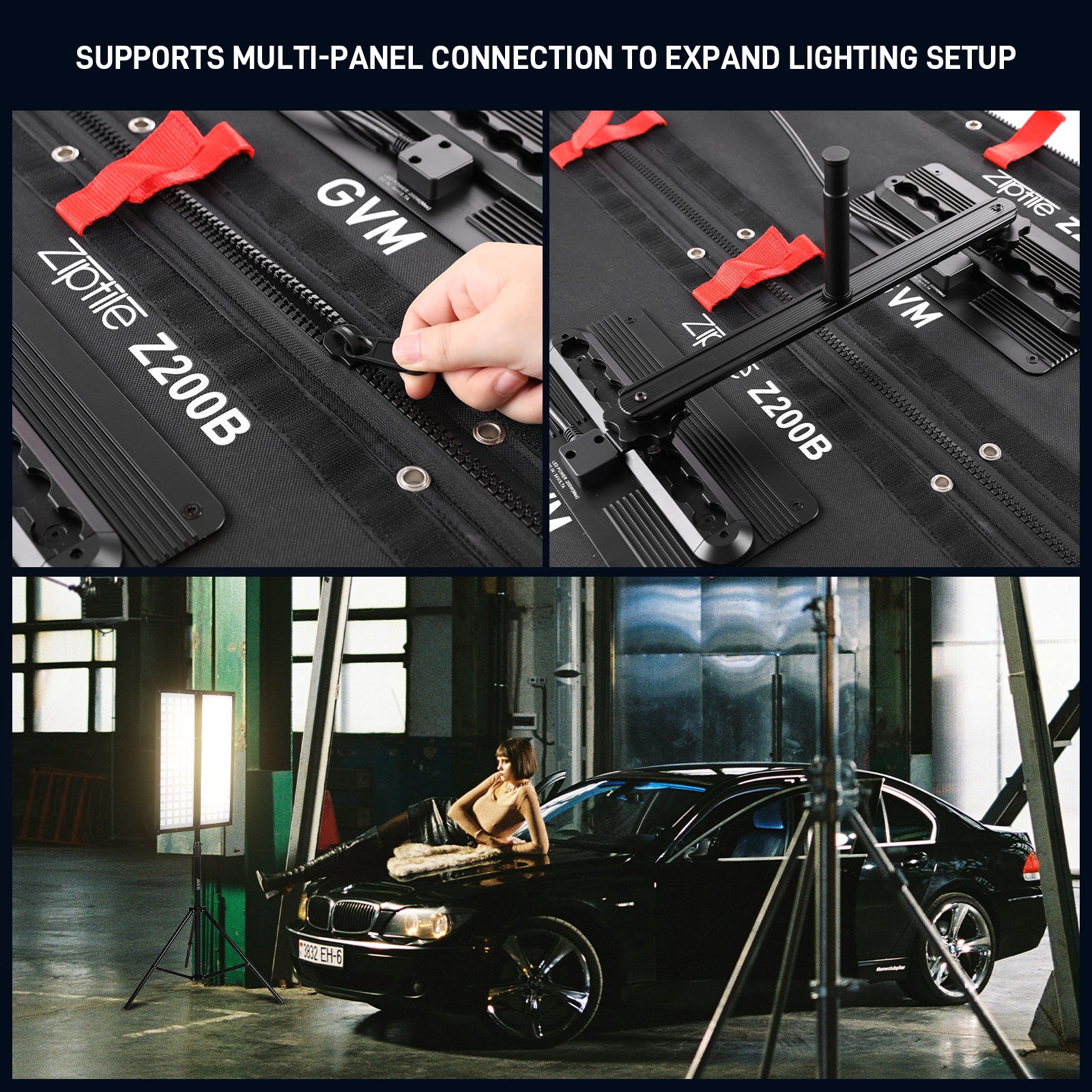 Zip Tile Z200B 200W Bicolor led light mat modular portable, support USB-C firmware upgrade light（Buy 1 Get One Free） - GVM