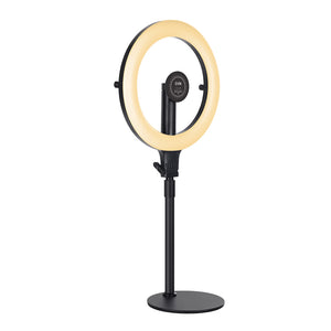 Luz LED circular dobrável GVM ZD-36C com suporte magnético para telemóvel, luz de secretária recarregável para TikTok, streaming e maquilhagem
