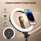 Anneau lumineux LED pliable GVM ZD-36C avec support de téléphone magnétique, lampe de bureau rechargeable pour TikTok, streaming et maquillage