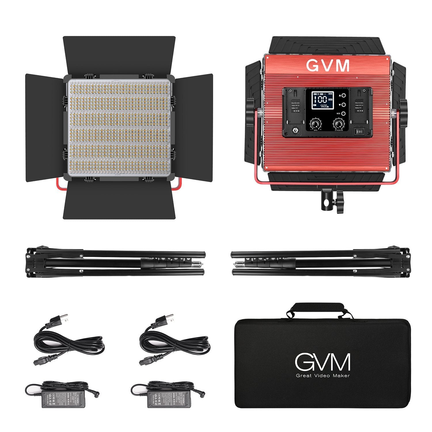GVM - 1200D 50W Bi - Color+50W RGB 2lamp - Video Light With Softbox - GVM