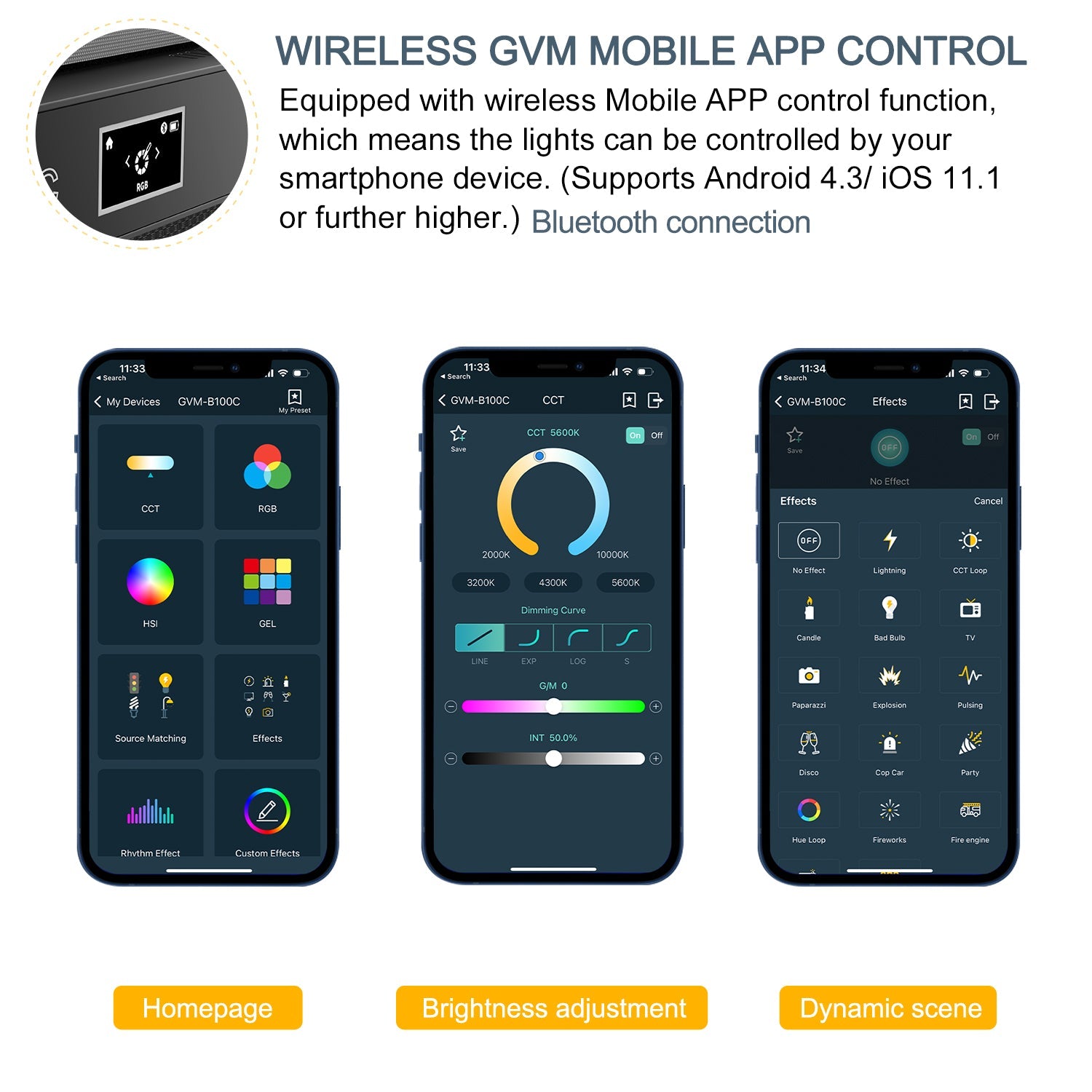 GVM B100C 100W RGB&Bi-Color Flexible LED Light - GVM