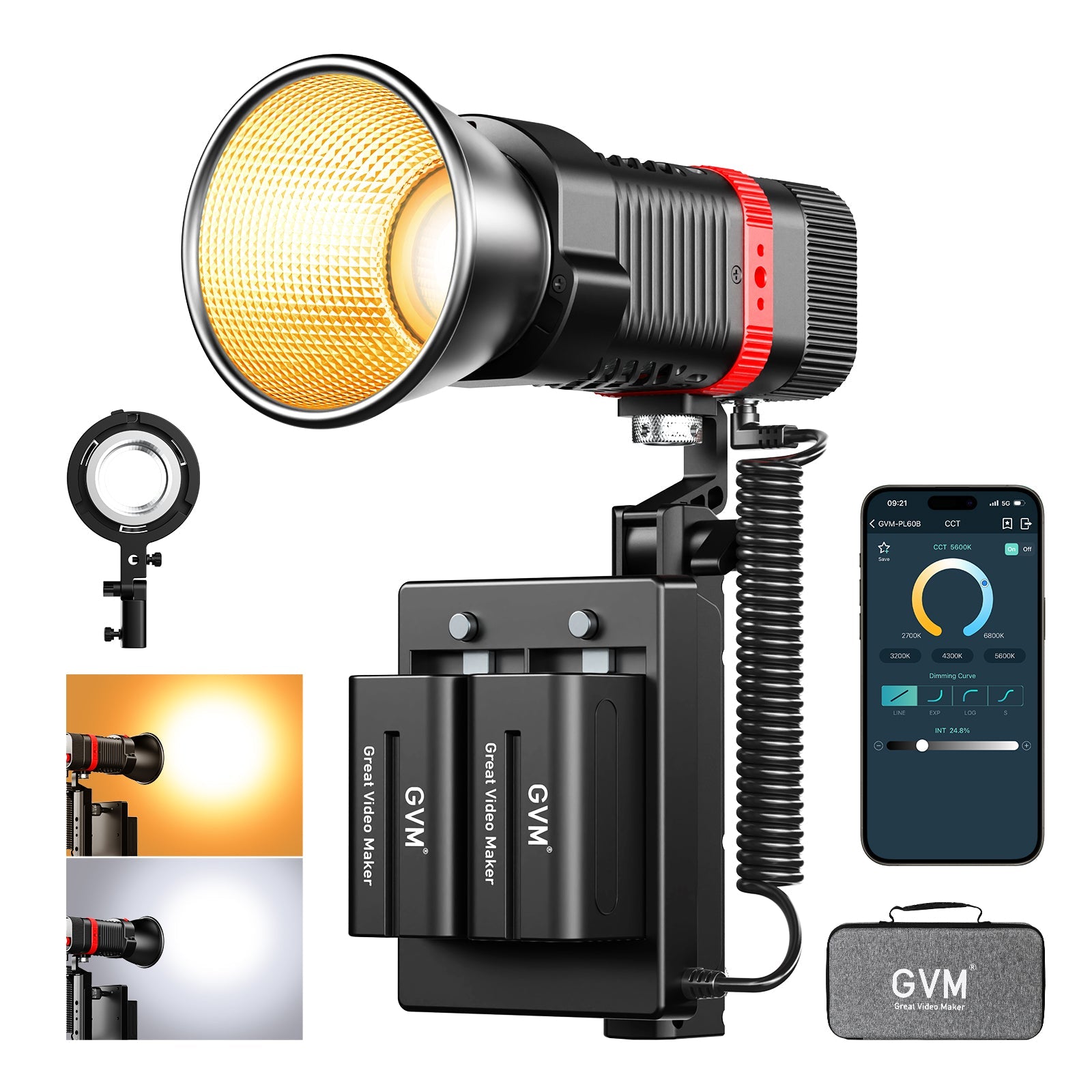 externe fahrradbeleuchtung GVM-PL60B Waterproof External Model 60W Flashlight Light (Bi-Color Temperature) PL60B(Without Battery)