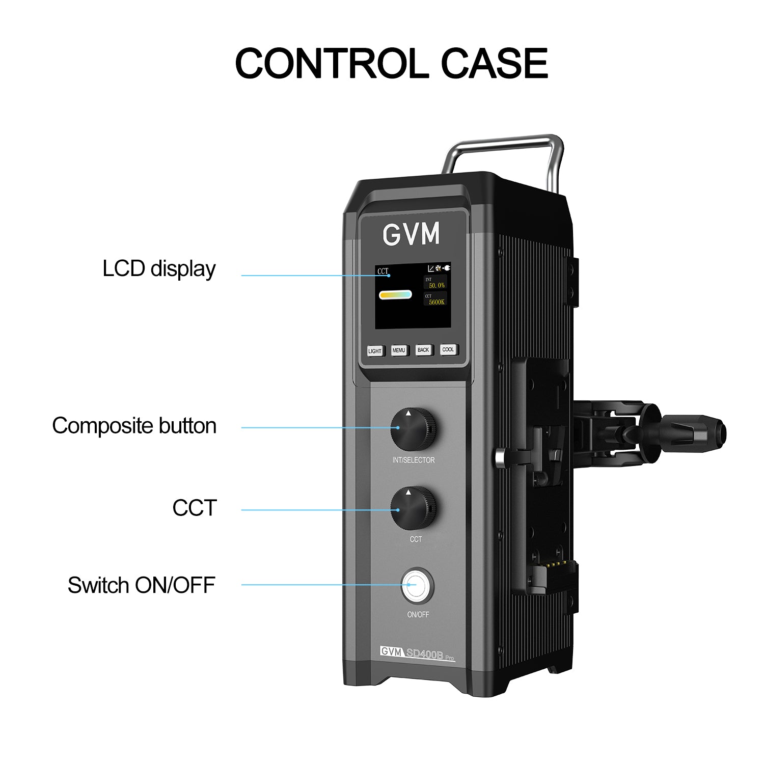 GVM PRO - SD400B 400W Waterproof Bi - Color Monolight(V - mount & Mesh Bluetooth) - JIAN CHENG TECHNOLOGY INC.