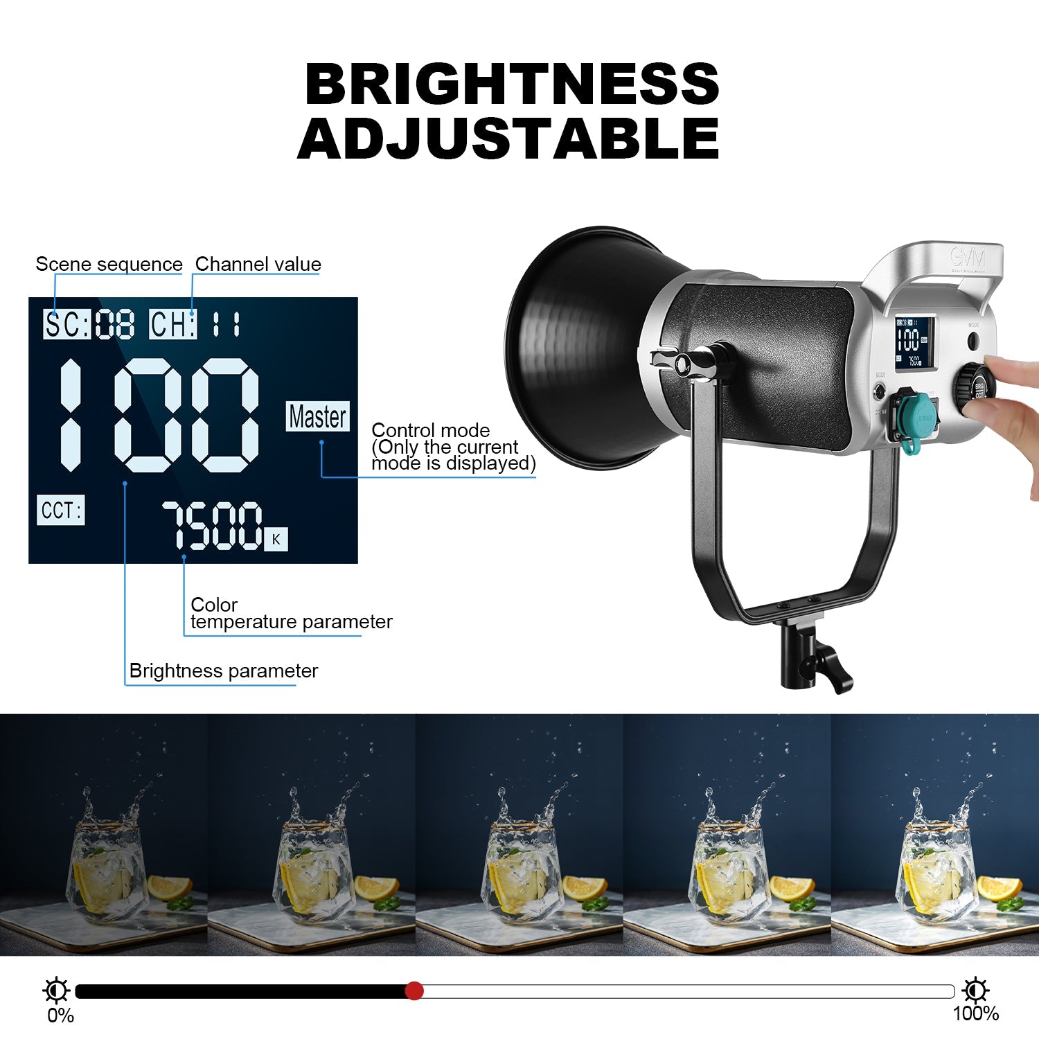 GVM-SD300D 300W LED Video Light High Power LED Spotlight Bi-Color LED Daylight kit - GVMLED
