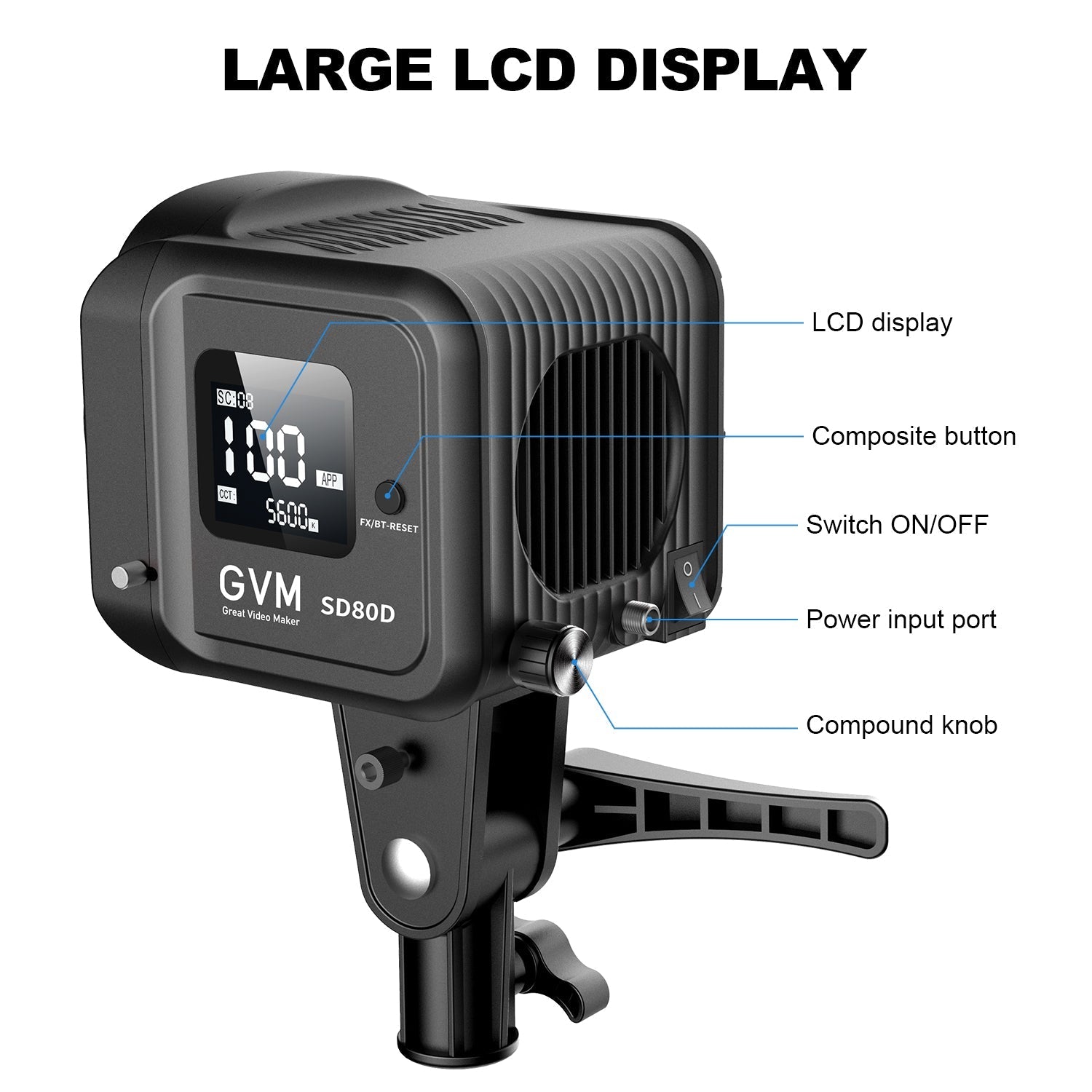 GVM SD80D 80w Bi - Color Outdoor Portable Spotlight（BOGO)(Only Jan 13th) - JIAN CHENG TECHNOLOGY INC.