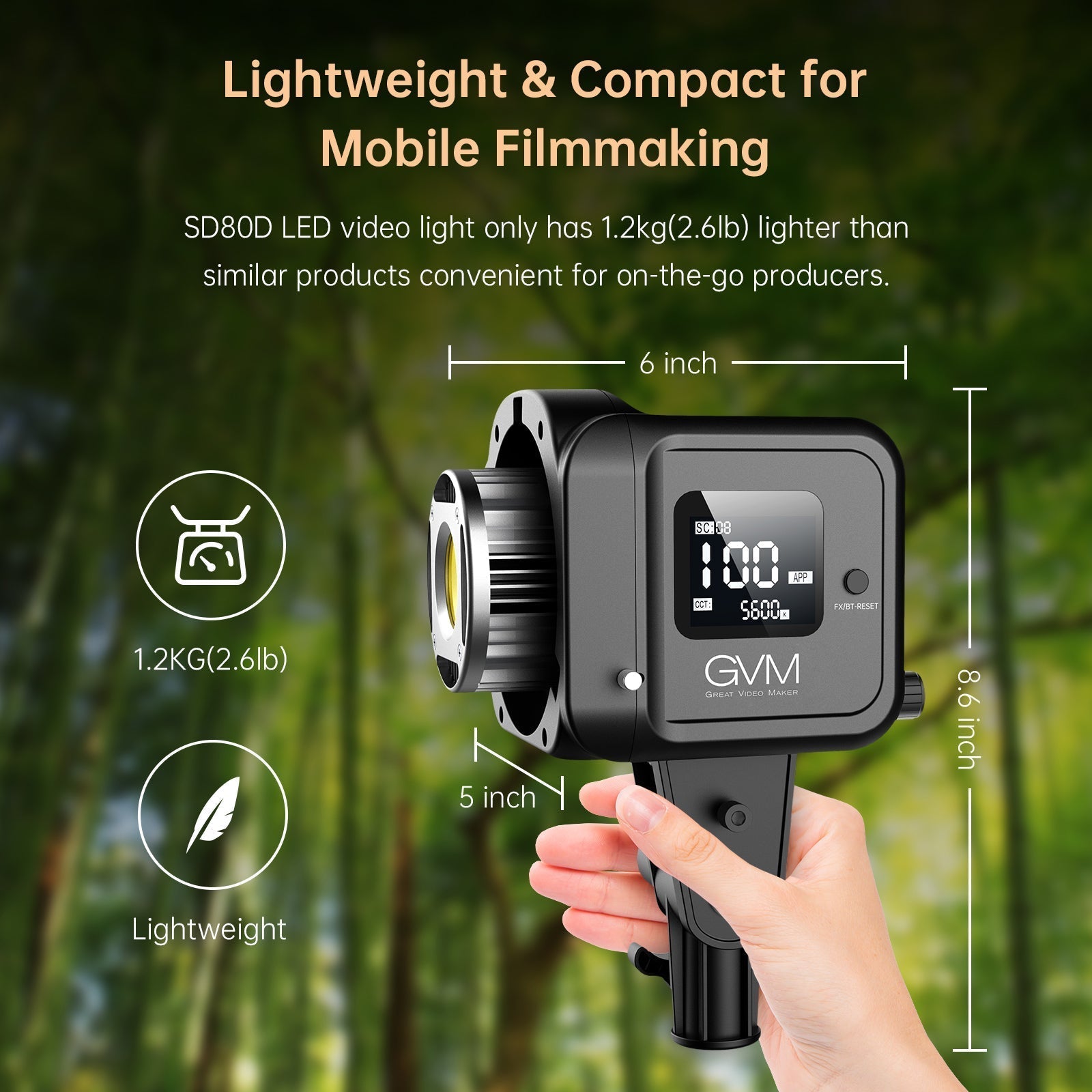 GVM SD80D 80w Bi - Color Outdoor Portable Spotlight（BOGO)(Only Jan 13th) - JIAN CHENG TECHNOLOGY INC.