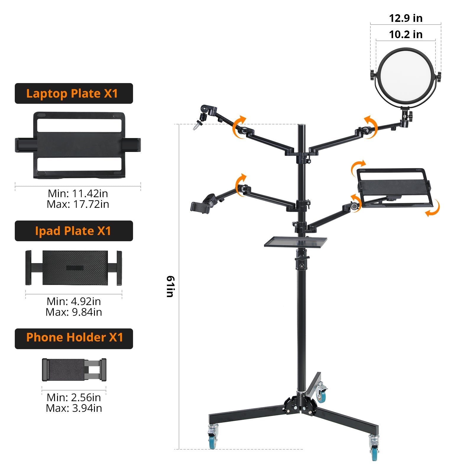 GVM-ZJ-Z2 Floor-standing Mobile Live Streaming Stand