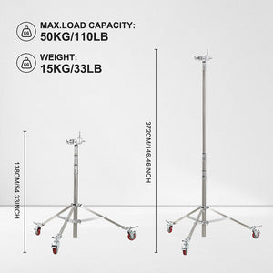 GVM DX8780 Rolling Light Stand with Casters