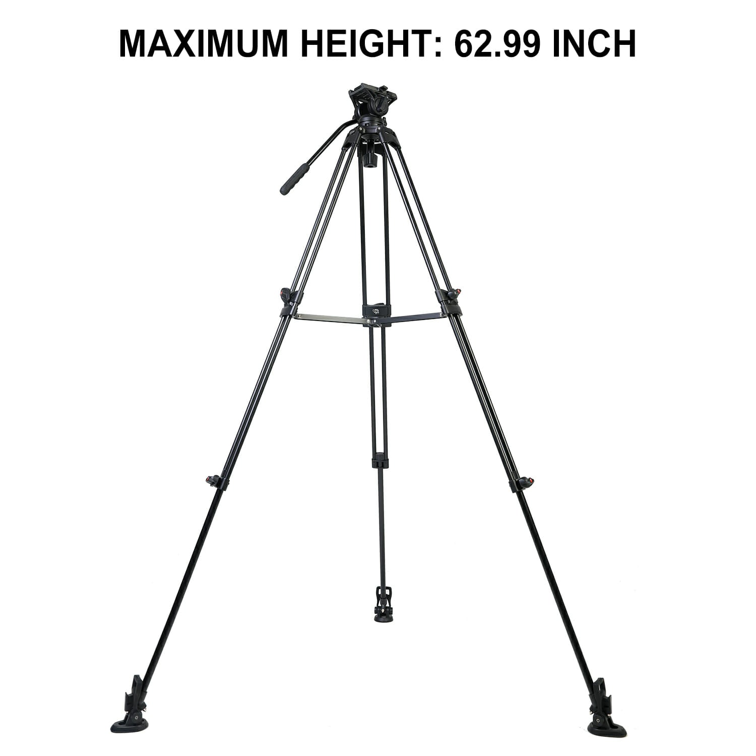 GVM Aluminum Camera Video Tripod DX16 with Fluid Head System - GVMLED