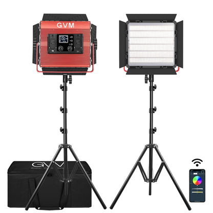 GVM-1200D 50W Bi-Color+50W RGB Video Light Dual Lamp Set - GVMLED