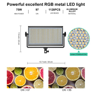 GVM-1300D 65W Powerful Bi-color and RGB Video Panel Light 2-Light-Kit - GVMLED