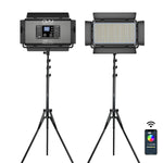 GVM-1500D 75W Powerful Bi-color and RGB Video Panel Light 2-Light-Kit - GVMLED