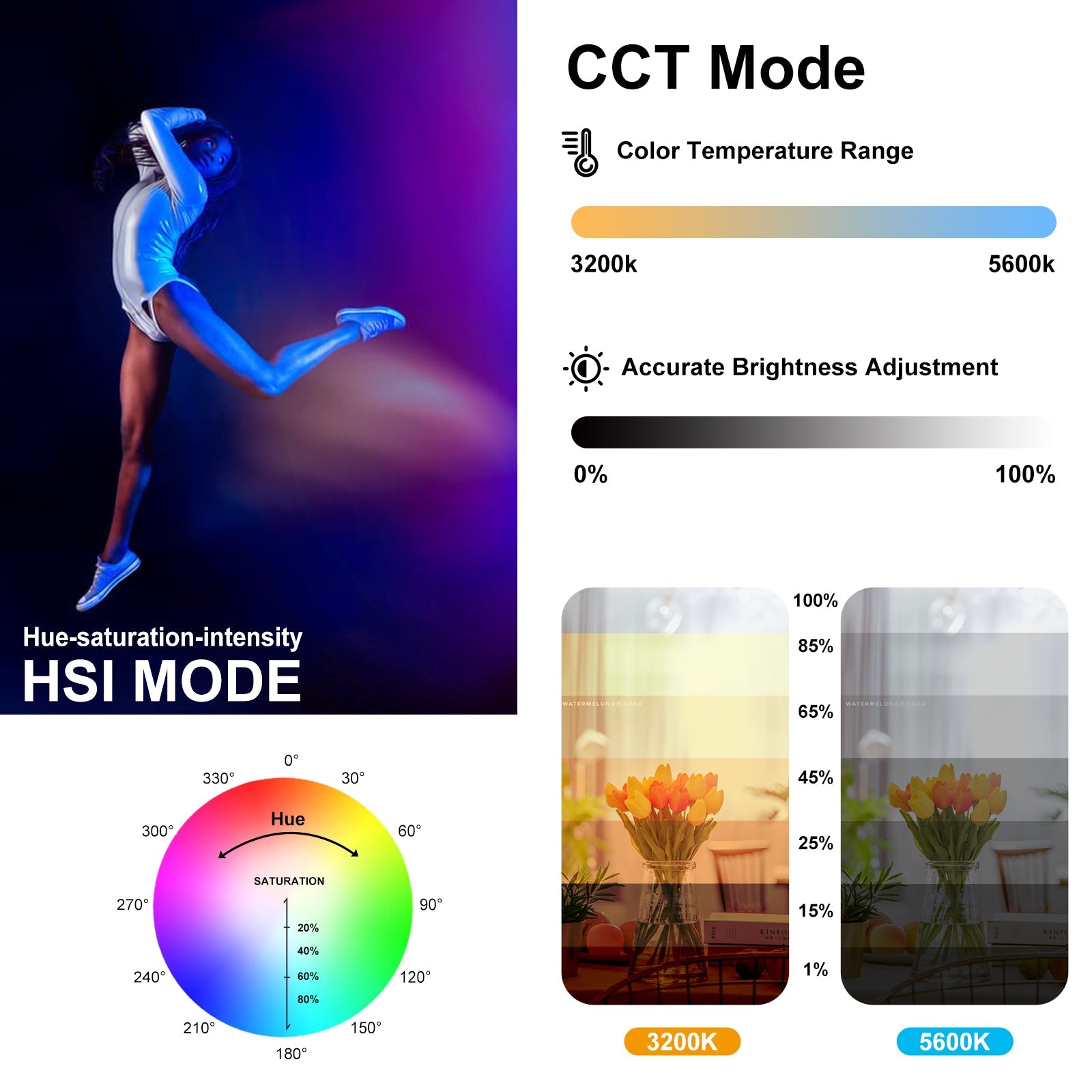 GVM-1500D 75W Powerful Bi-color and RGB Video Panel Light 2-Light-Kit - GVMLED