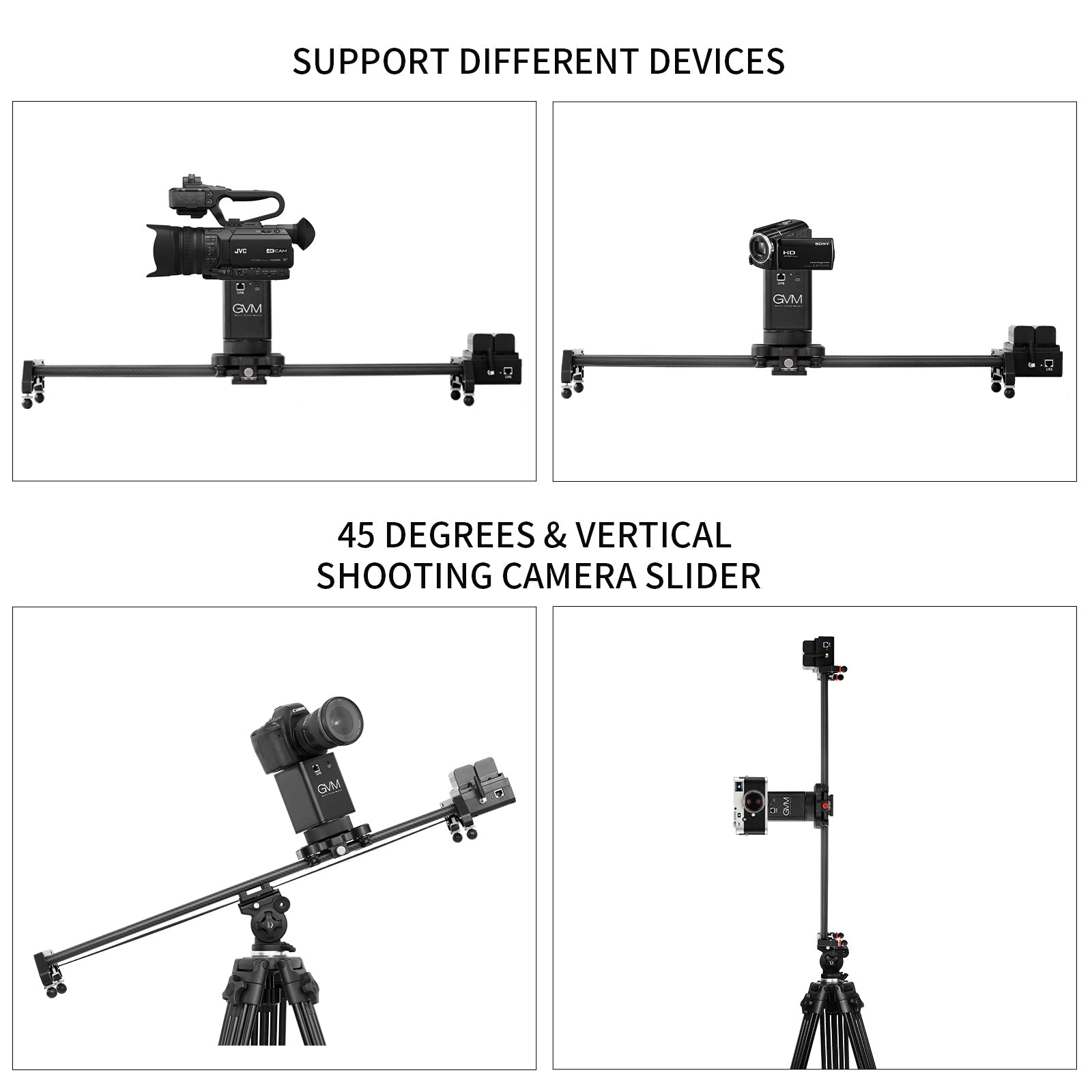 GVM-2D Professional Wireless Video Carbon Fiber Motorized Camera Slider - GVMLED