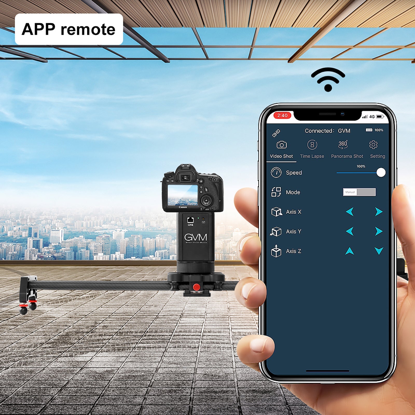 GVM-2D Professional Wireless Video Carbon Fiber Motorized Camera Slider - GVMLED