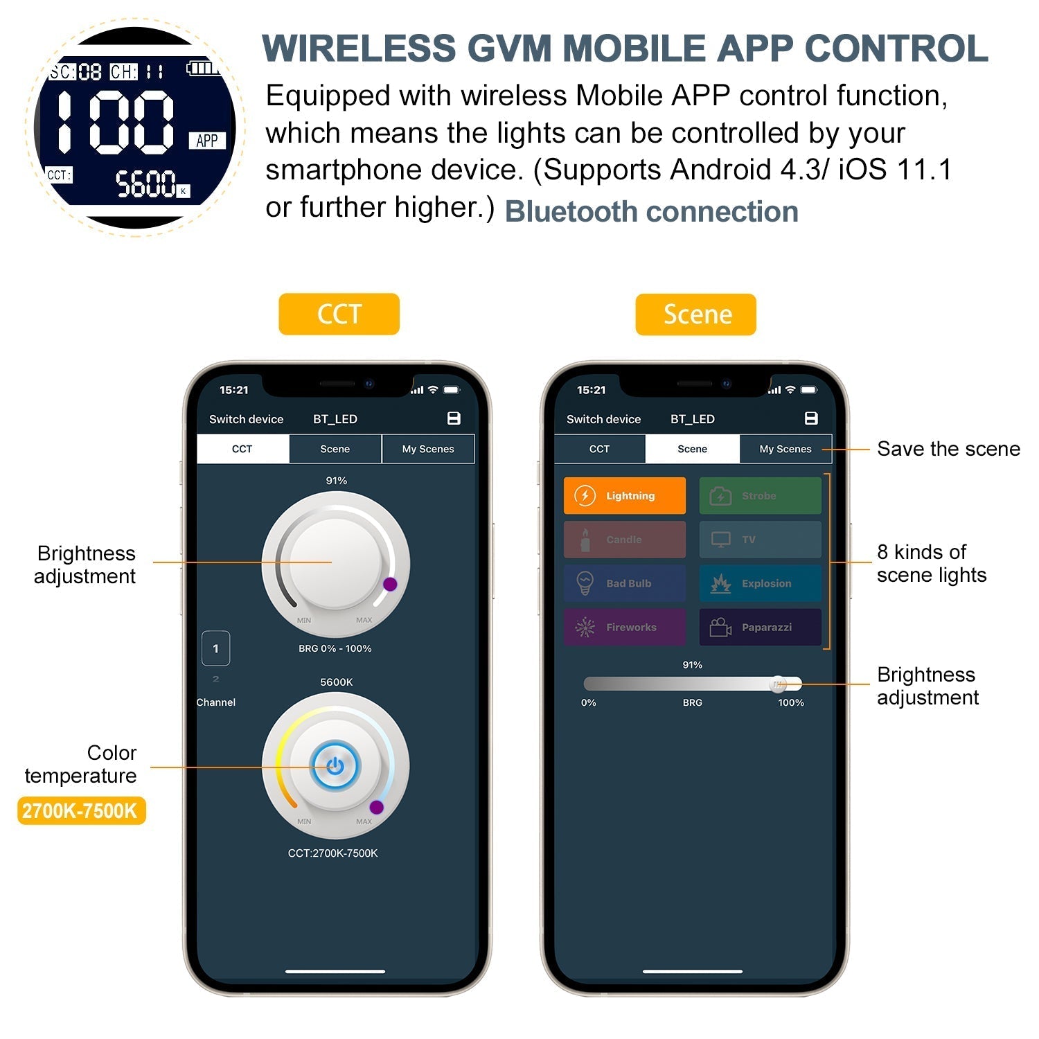 GVM 300W High Power Bi-Color LED Spotlight Light (BOGO) - GVMLED