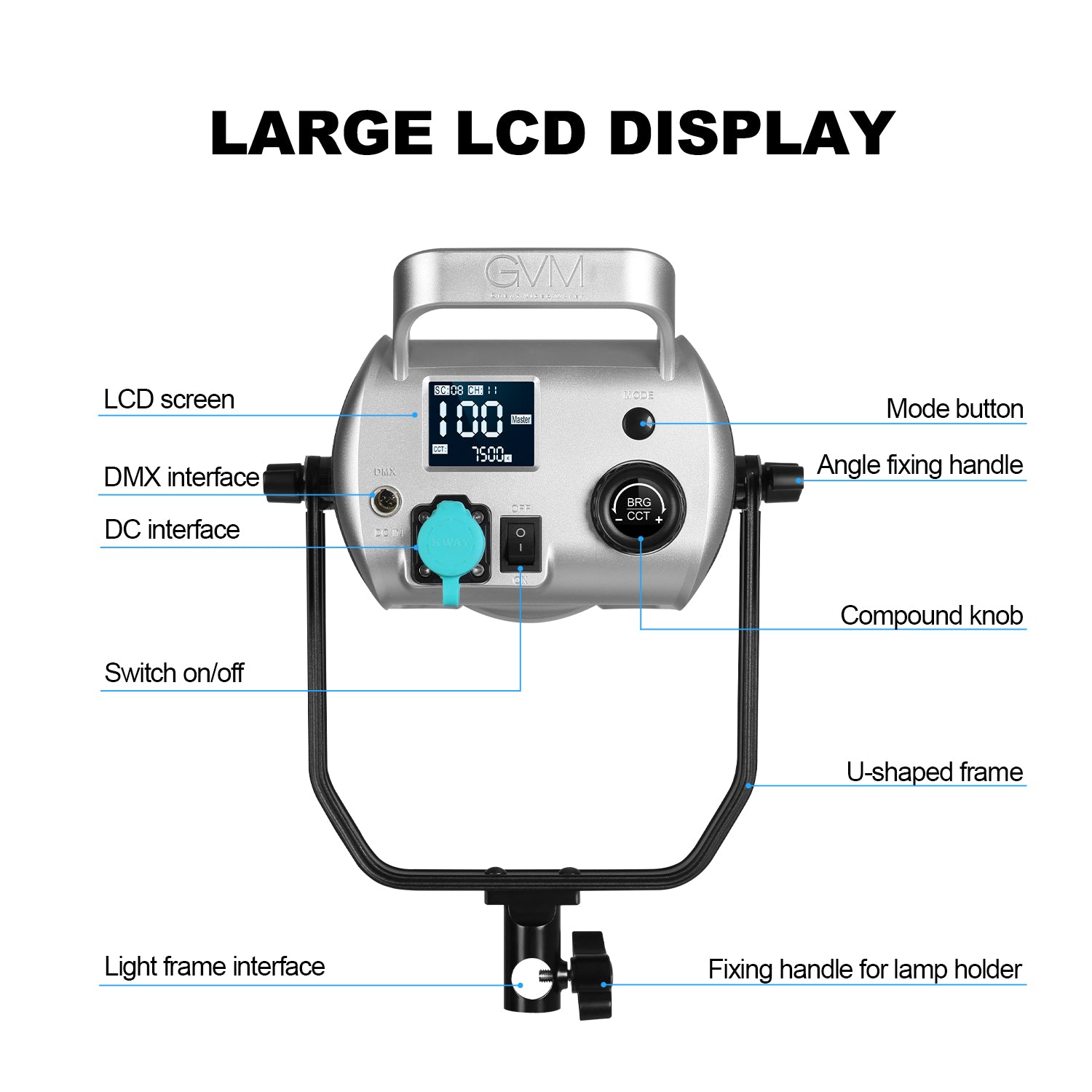 GVM 300W High Power Bi-Color LED Spotlight Light (BOGO) - GVMLED