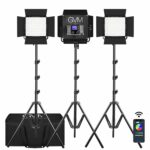 gvm 50rs rgb led studio video light 3 video light kit - GVMLED