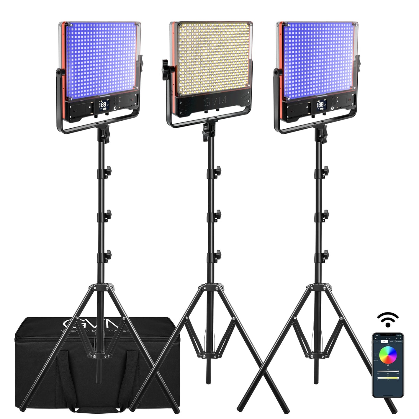 GVM 50SM Bi-color & RGB Double-sided Light Soft Panel LED Video Light - GVMLED