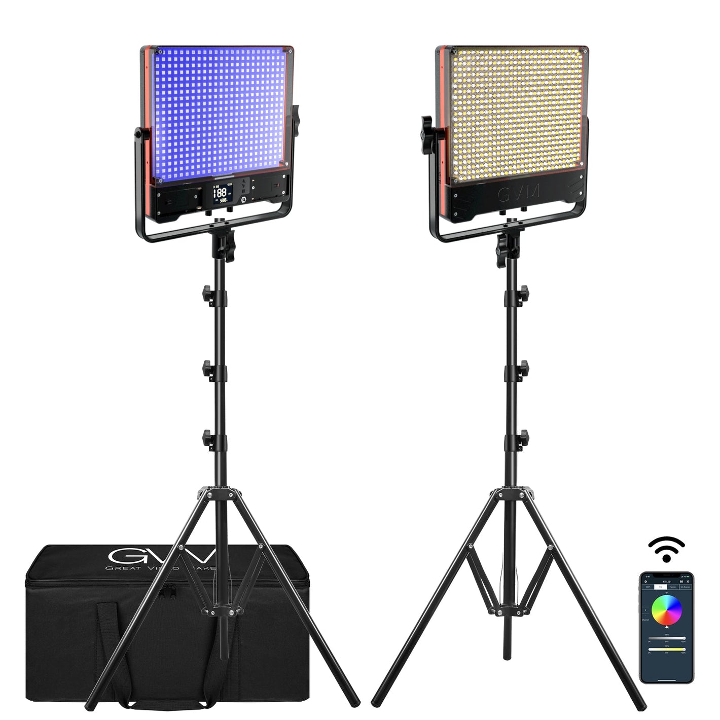 GVM 50SM Bi-color & RGB Double-sided Light Soft Panel LED Video Light - GVMLED
