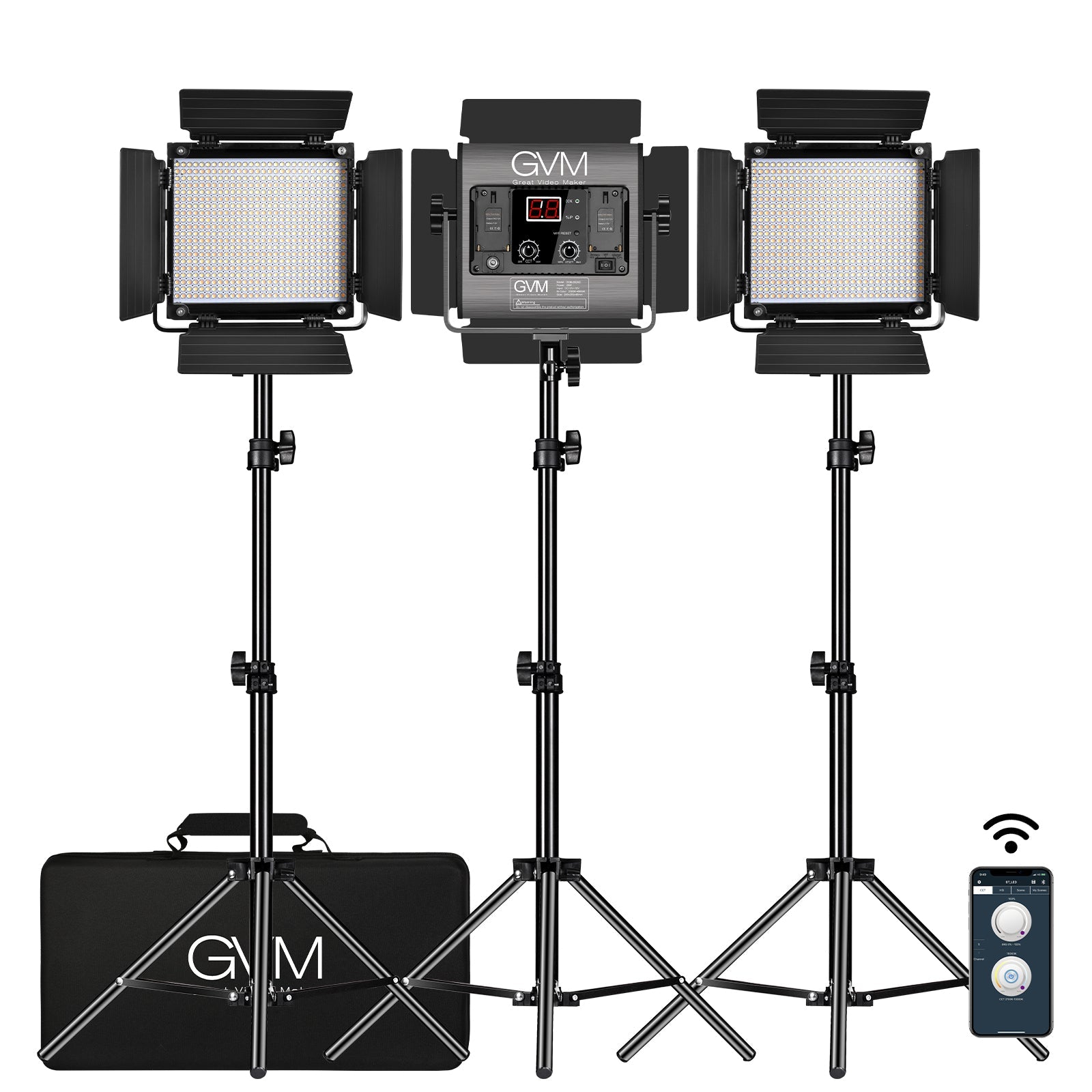 GVM-560AS 30W High Beam Bi-Color LED Video Soft Light（3-Light Kit）