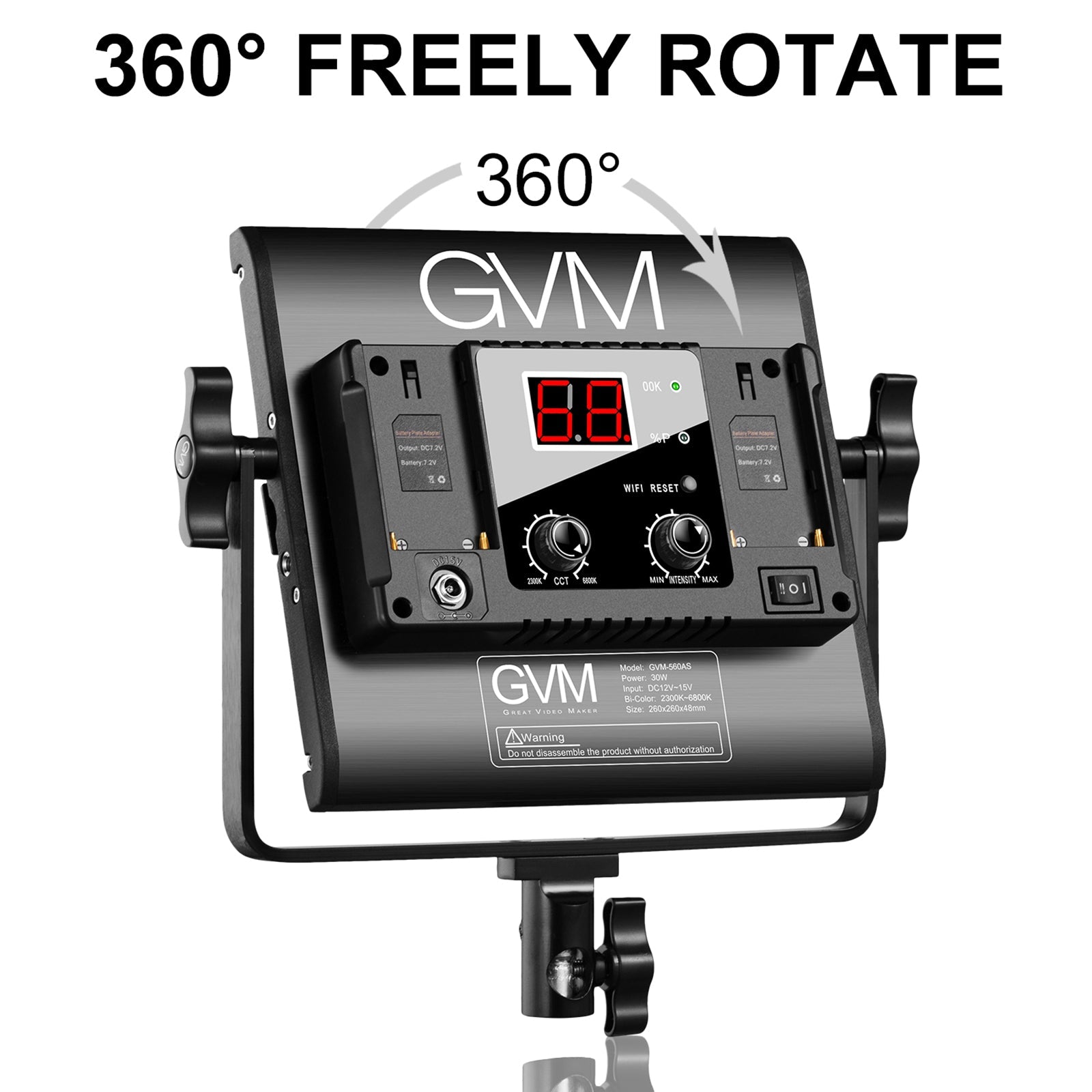GVM-560AS 30W High Beam Bi-Color LED Video Soft Light（3-Light Kit）