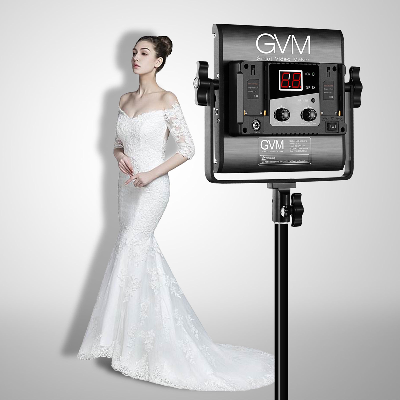GVM-560AS 30W High Beam Bi-Color LED Video Soft Light（3-Light Kit）