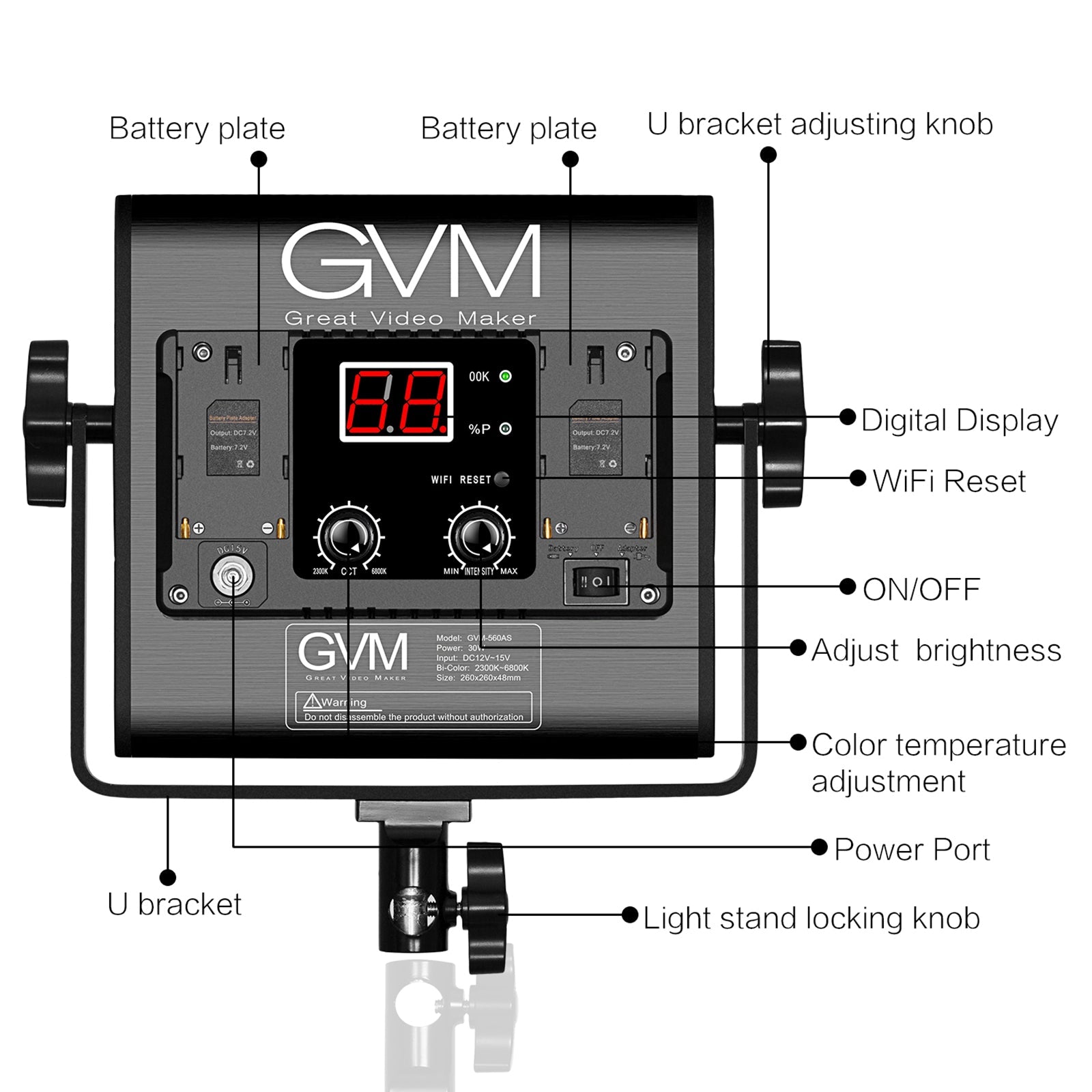GVM-560AS 30W High Beam Bi-Color LED Video Soft Light