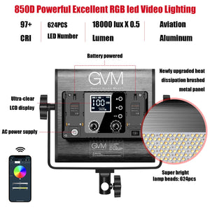 GVM 850D rgb led studio video light kit - GVMLED