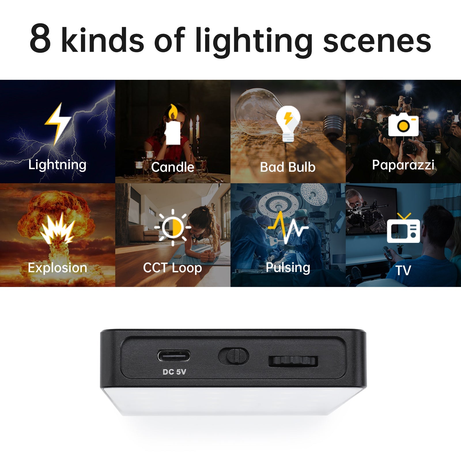 GVM 8RS RGB Full color camera light - GVMLED