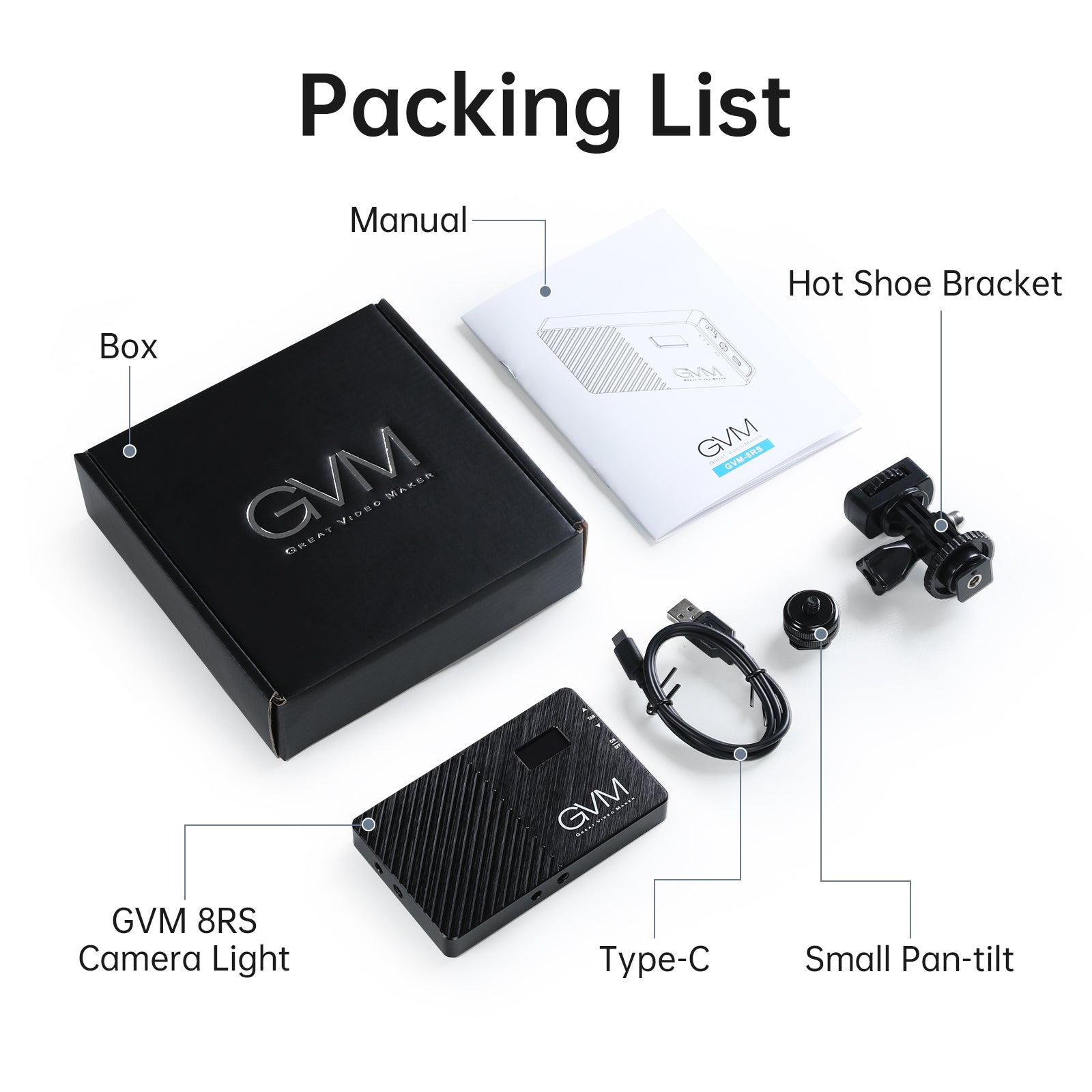 GVM 8RS RGB Full color camera light - GVMLED