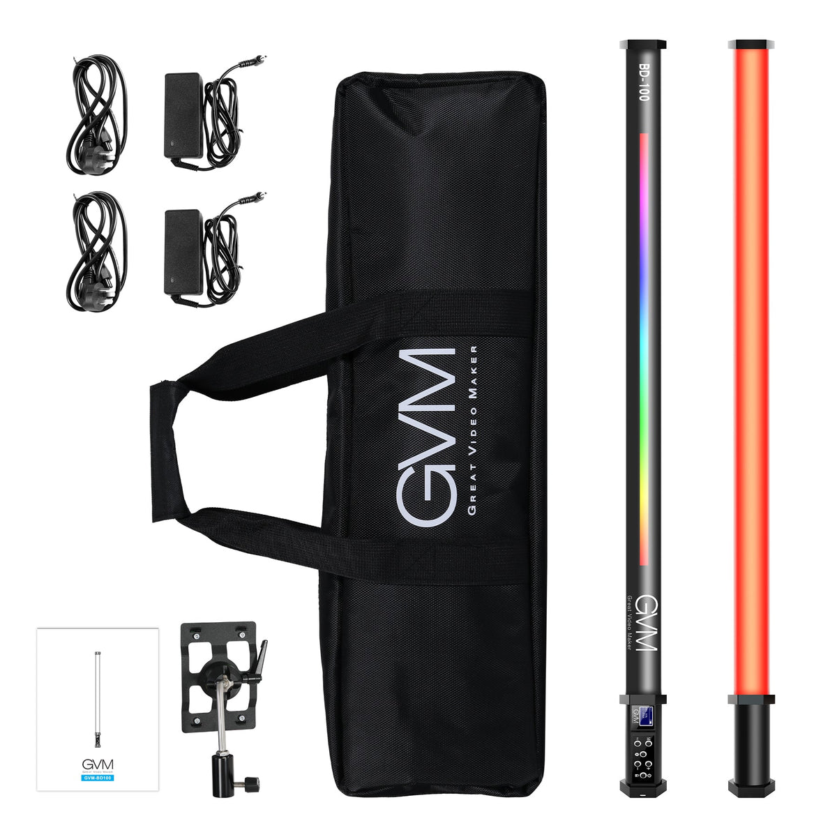 GVM-BD-100D RGB & Bi-Color Wand Light 2 Light Kit - GVMLED