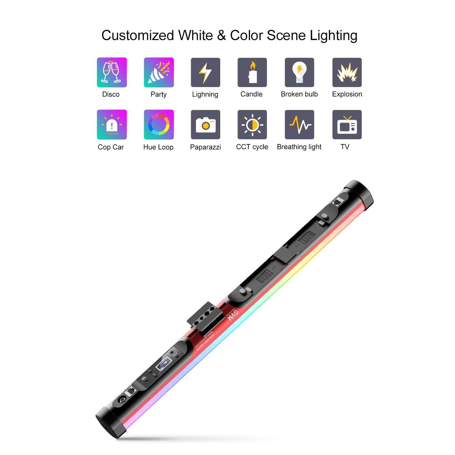 GVM BD25R RGB & Bi-color Colorful stick light - GVMLED