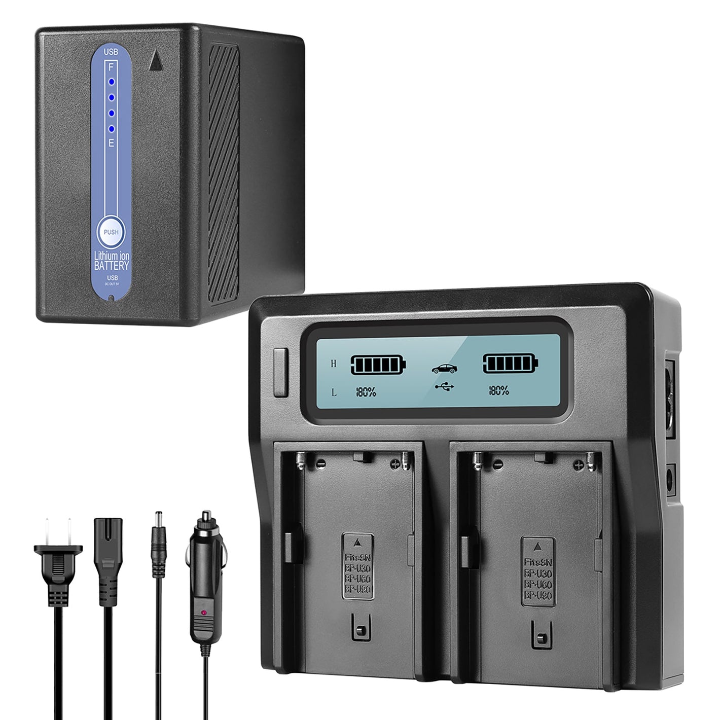 GVM BP-U65 5600mAh Battery with Charger for Sony PMW / PXW Series Cameras - GVMLED