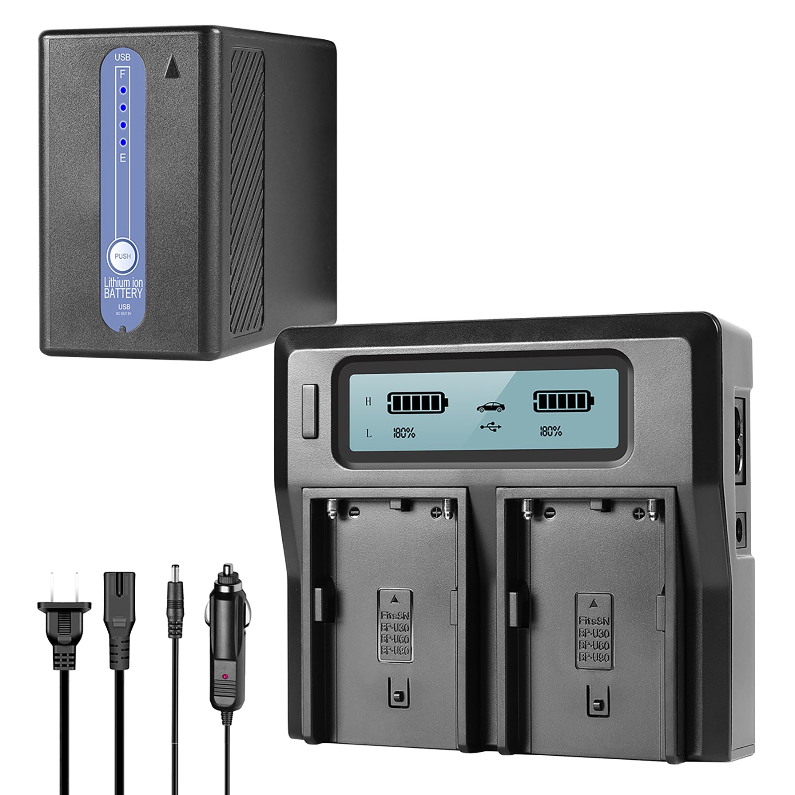 GVM BP-U65 5600mAh Battery with Charger for Sony PMW / PXW Series Cameras - GVMLED