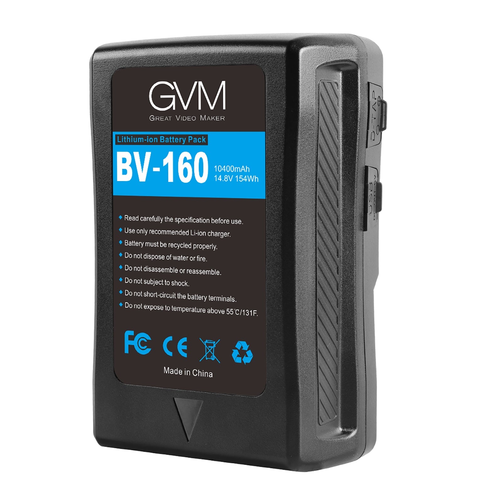 GVM BV-160 Battery both D-Tap and DC outputs