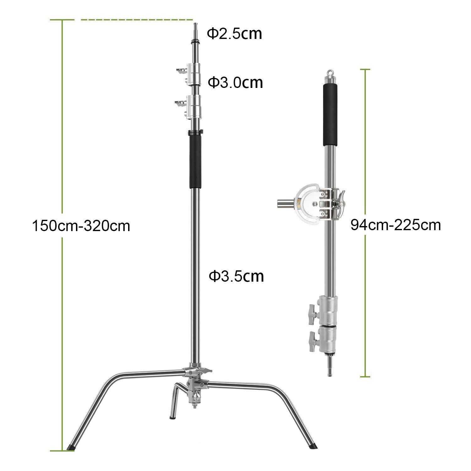 GVM C360 Turtle-Base C-Stand & Grip Arm Kit (10.5') - GVMLED