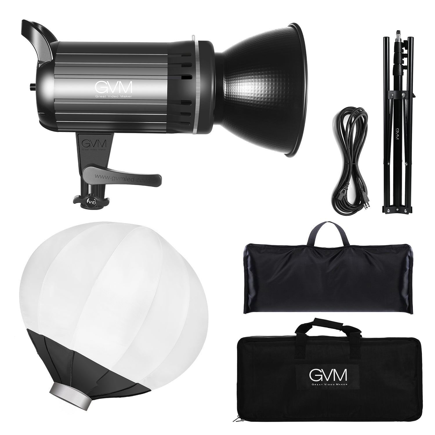 GVM-G100W 90W High Power LED Spotlight Bi-Color Studio Lighting Kit with Lantern Softbox - BOGO - GVMLED