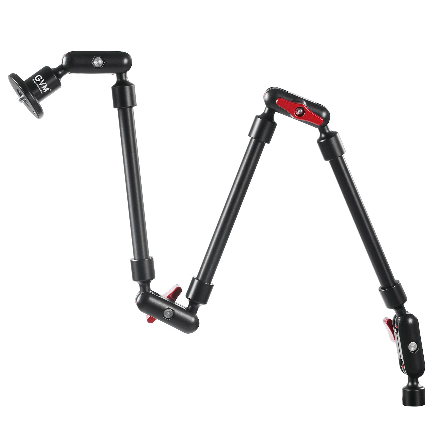 GVM Heavy-Duty Dual 31" 3 Section Articulating Magic Arms with 1/4'' Screw to 3/8'' Ball Heads - GVMLED