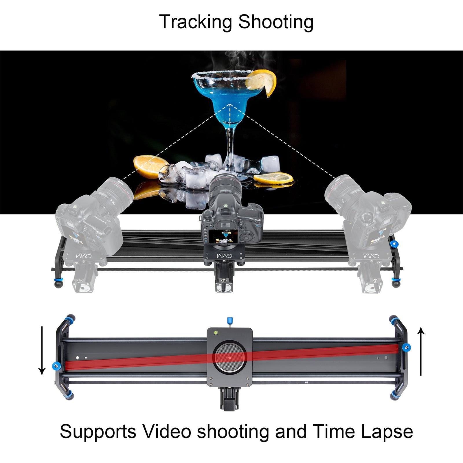 GVM J80D Aluminum Alloy Motorized Camera Slider (31") - GVMLED