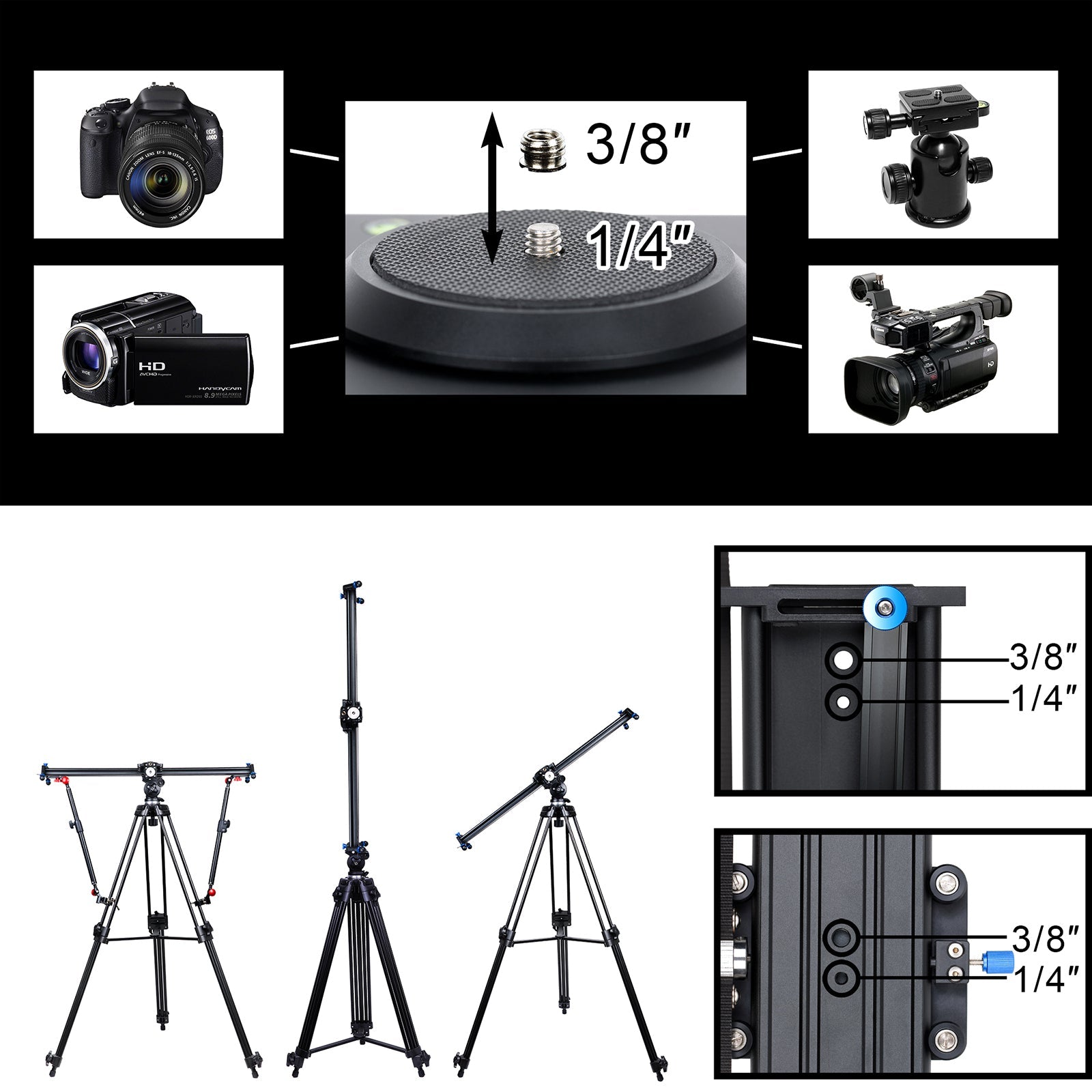 GVM J80D Aluminum Alloy Motorized Camera Slider (31") - GVMLED
