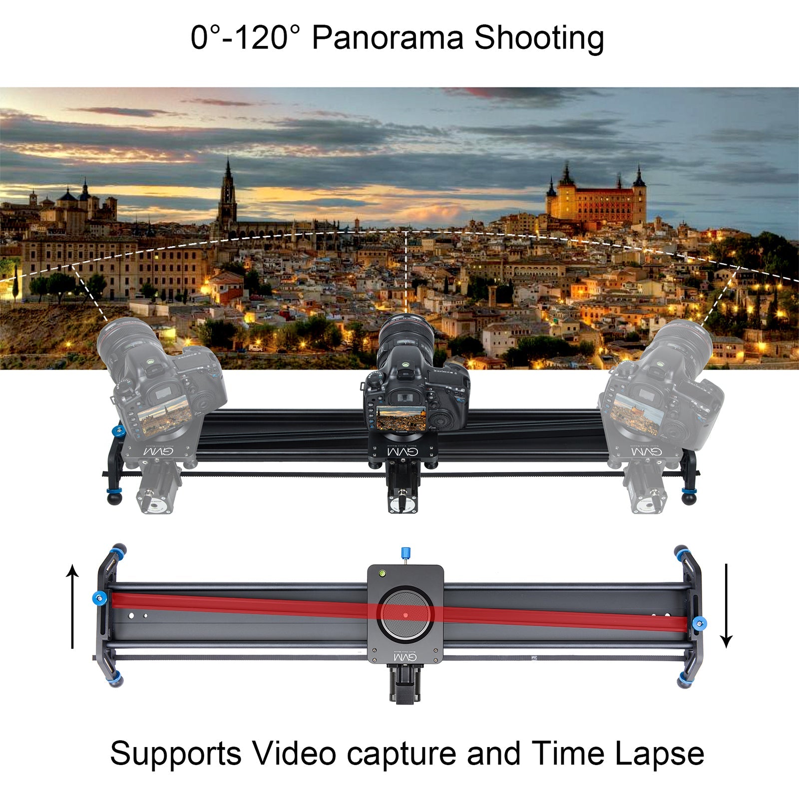 GVM J80D Aluminum Alloy Motorized Camera Slider (31") - GVMLED
