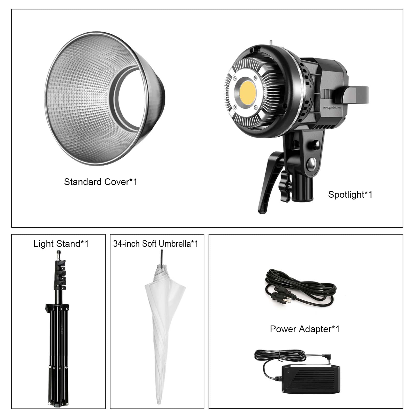GVM P80D-1 80W High Power LED Spotlight Daylight Kit with Soft Umbrella - GVMLED