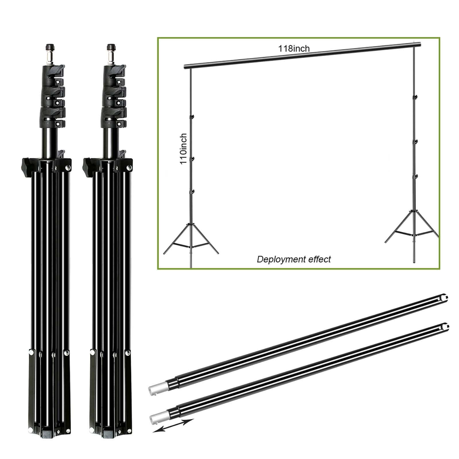 GVM P80S Spotlight 4-Light Kit with Umbrellas, Softboxes, and Backdrops - GVMLED