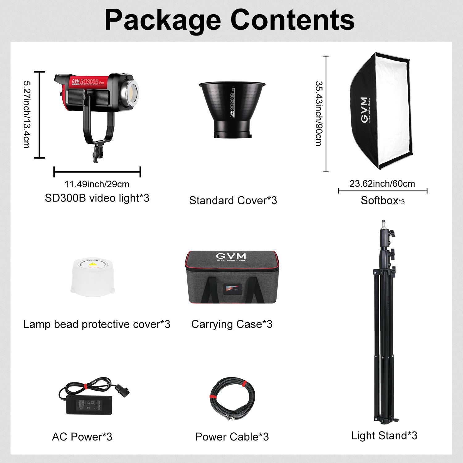 GVM PRO-SD300B 300W Bi-Color Monolight With Softbox 3 kits - GVMLED