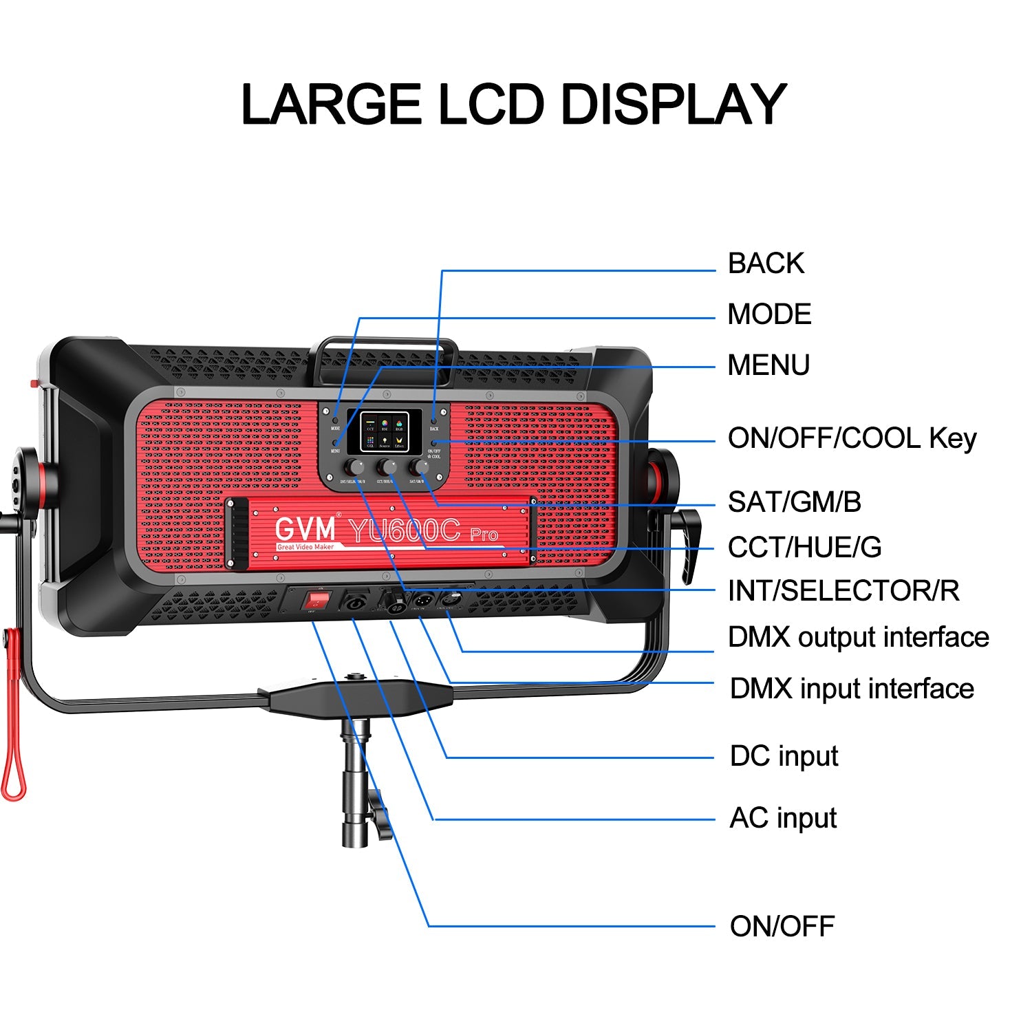 GVM PRO YU600C Led Video Lights Panel Rgb And Bi-Color Studio Light - GVMLED