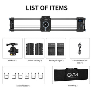 GVM Professional Brushless 2 Axis Carbon Fiber Motorized Camera Slider (32") - GVMLED