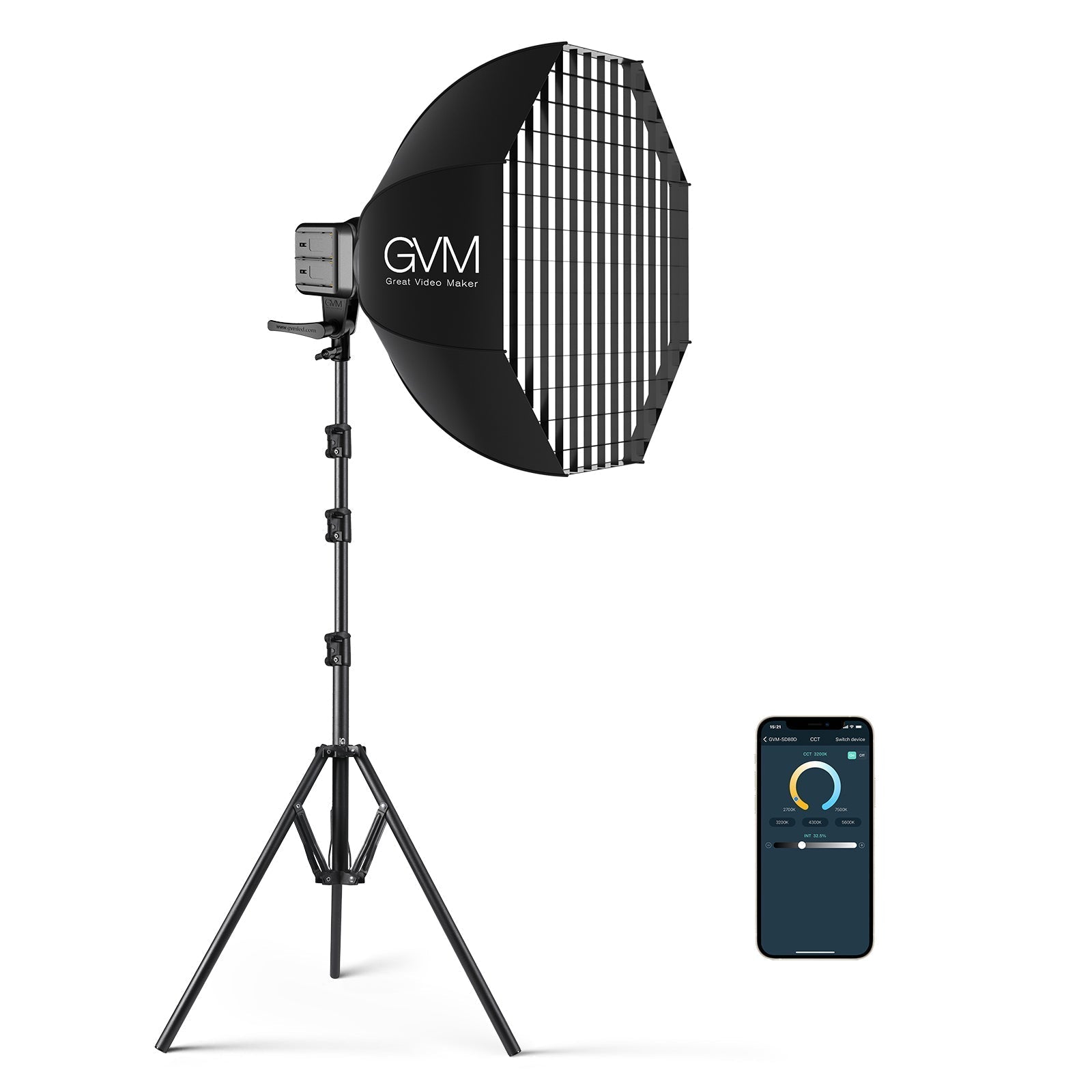 GVM SD80D 80w Bi-Color Spoltlight Daylight 3 kits(battery NPF 750) - GVMLED