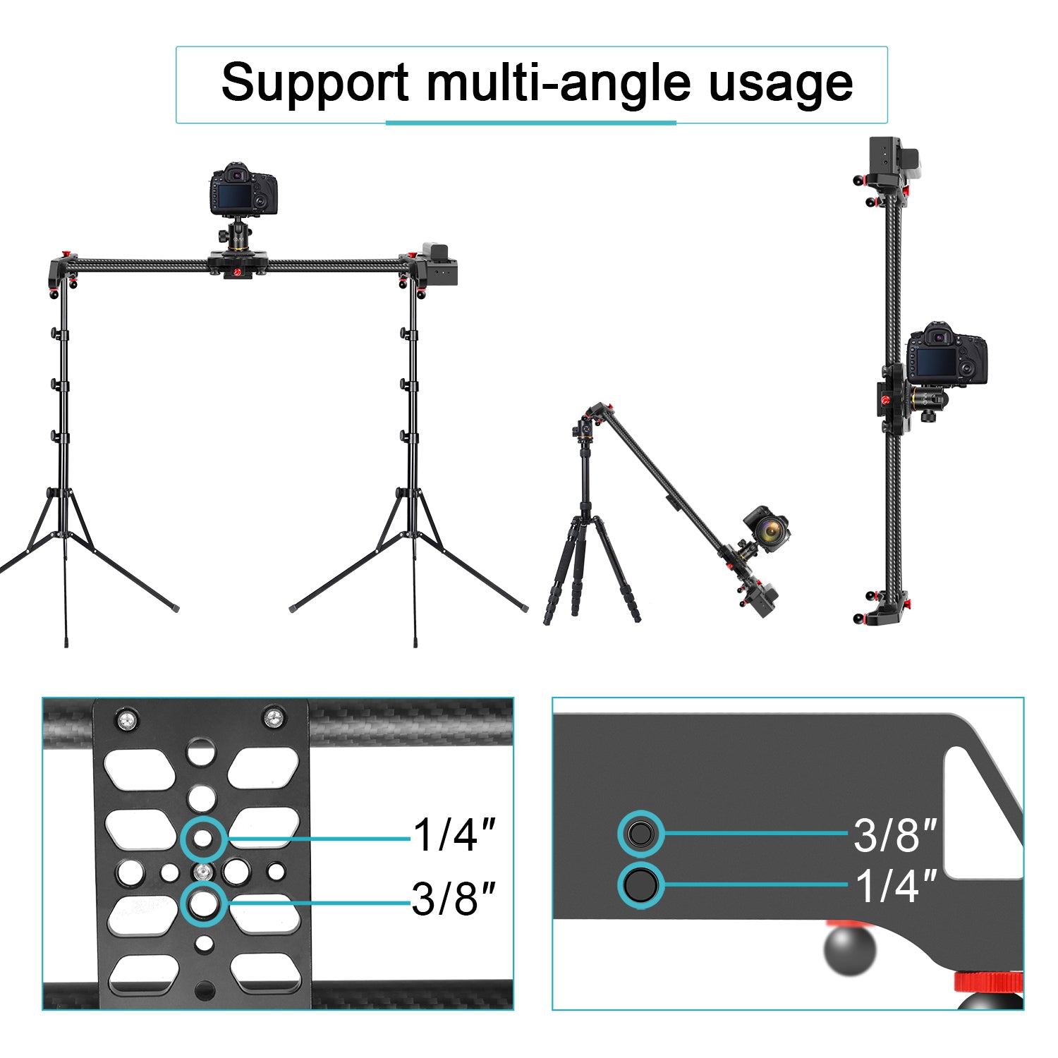 GVM SLIDER-80 Wireless Professional Carbon Fiber Motorized Camera Slider (32") - GVMLED